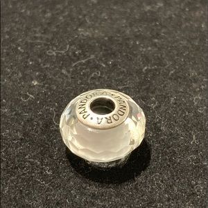 Pandora Faceted Morano Glass Charm White